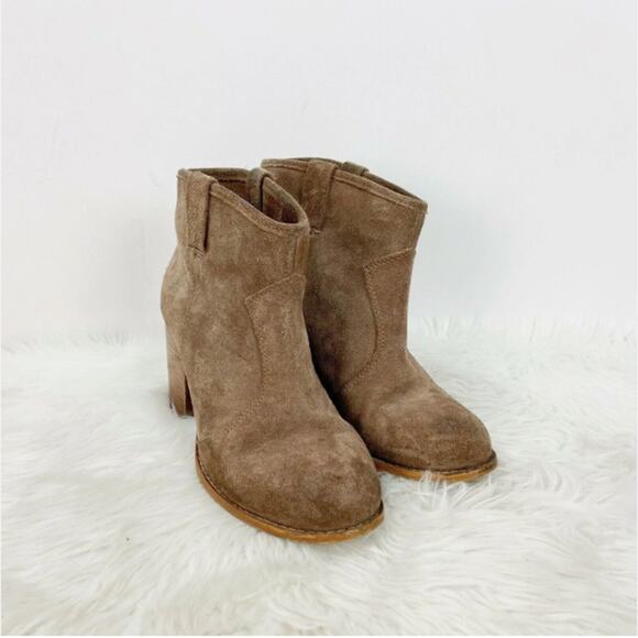 Splendid Lakota Suede Ankle Bootie 9 Women Western Cowgirl Block Heel Taupe - Picture 3 of 10